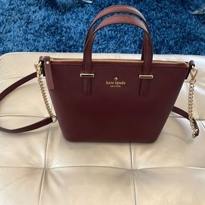 Kate Spade Leather Burgundy Satchel Bag